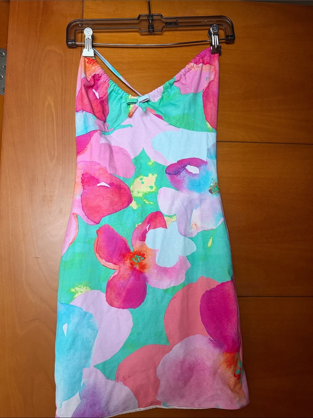 Tiger Mist Tropical Floral Slip Dress - Pink & Turquoise